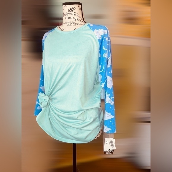 LuLaRoe XL Disney Randy Unisex Tee • Kermit the Frog • Raglan 3/4 Sleeves NWT - Picture 6 of 15